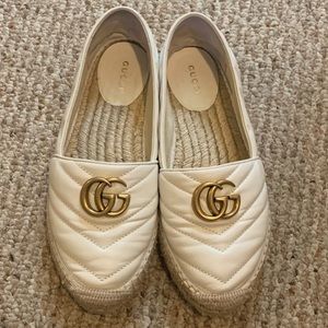 Gucci Double G Marmont White Espadrilles sz 37